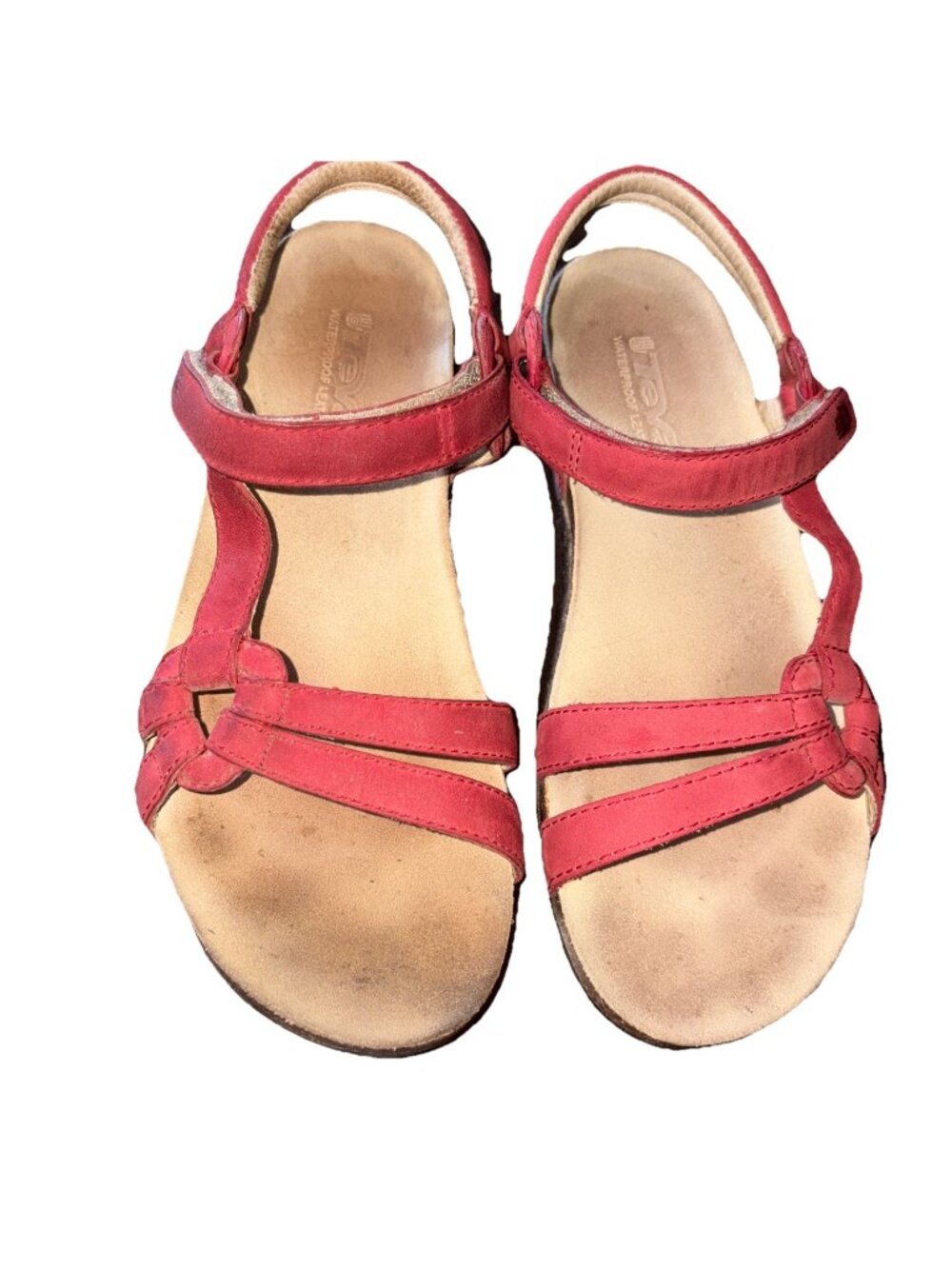 Teva Verra Port Women Sz 7 Coral Strappy Adjustable Support Comfort Sandals READ